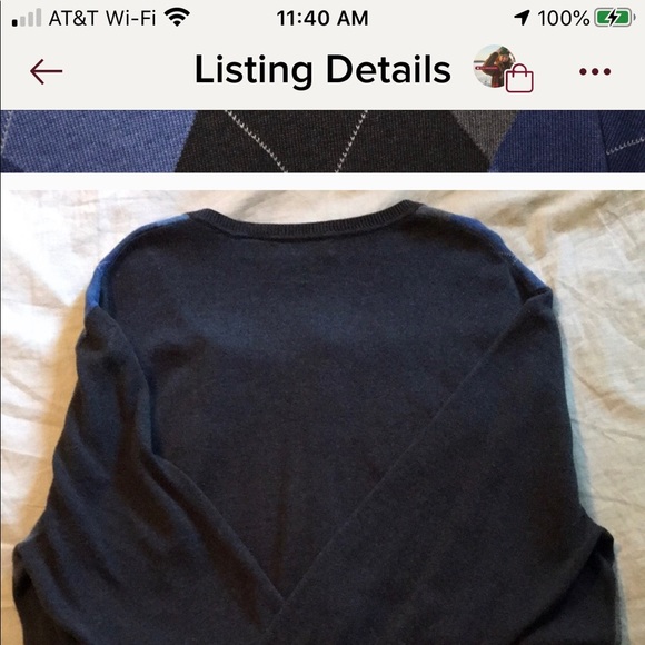 Blue Academic Argyle Sweater - Picture 3 of 5